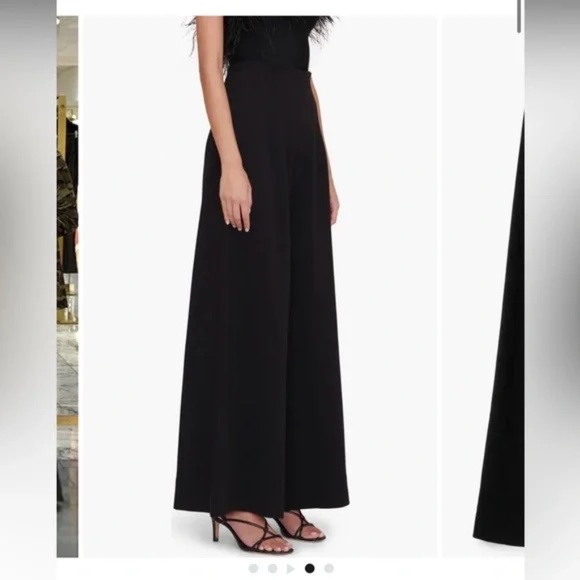 Staud Caleb Wide Leg Corset High Waist Trouser Pant in Black Jersey Crepe 12 - Picture 9 of 10